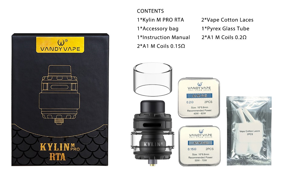 Vandy Vape Kylin M PRO Mesh 8ml RTA Gun Metal - Image 6