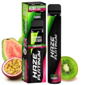 Vape Pen Haze Bar CBD 1000MG 1500Puffs Kiwi Passion Guava