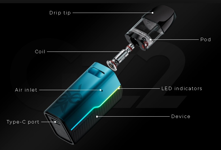 Uwell Caliburn GZ2 850mAh Pod Kit Black - Image 6